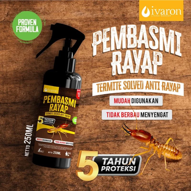 IVARON Pembasmi Rayap Kayu 250ml Cairan Anti Rayap Ampuh Semprot