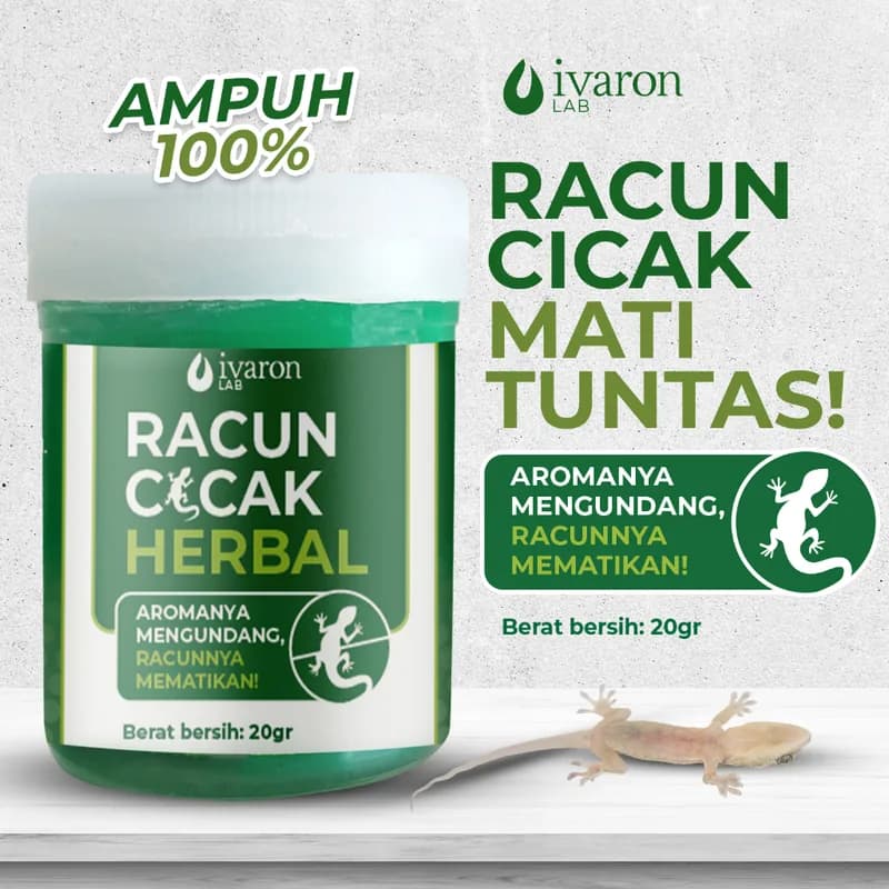IVARON Racun Cicak Herbal Anti Cecak Tokek Pembasmi Alami Aman Langsung Mati