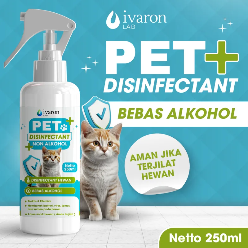 IVARON Disinfektan Kucing & Anjing – Aman Dijilat Basmi Virus & Bakteri Obat Kutu Kucing Kandang