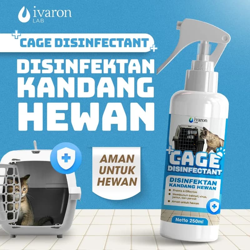 IVARON Disinfektan Kandang Kucing Anjing Penghilang Bau Kotoran Kucing Pet Cage Odor Remover Spray
