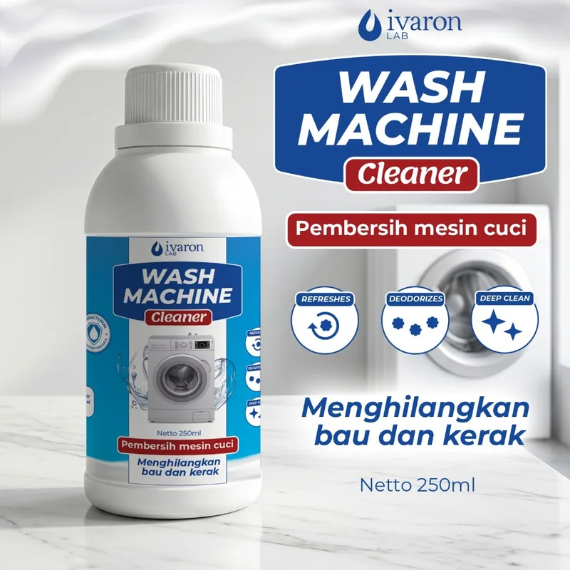 IVARON Wash Machine Cleaner Pembersih Mesin Cuci Cair 250ml Anti Bau Jamur Kotoran Tabung