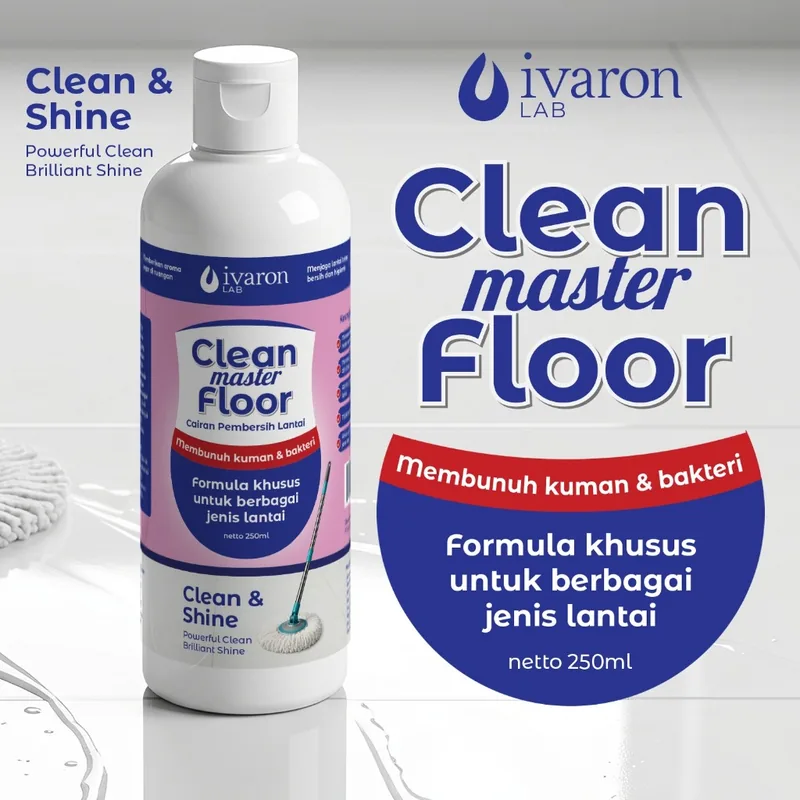 IVARON Clean Master Floor 250ml Cairan Pembersih Lantai Pembunuh Kuman Bakteri Clean Shine
