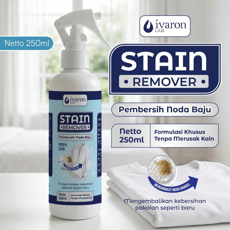 IVARON Stain Remover Pembersih Noda Baju Cair Penghilang Noda Minyak Membandel Pakaian Serbaguna