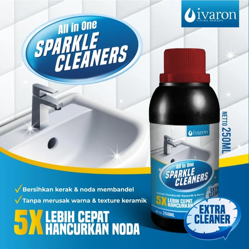 IVARON Pembersih Kerak Kamar Mandi / Cairan Penghilang Noda Toilet & Lantai Membandel - Free Kuas