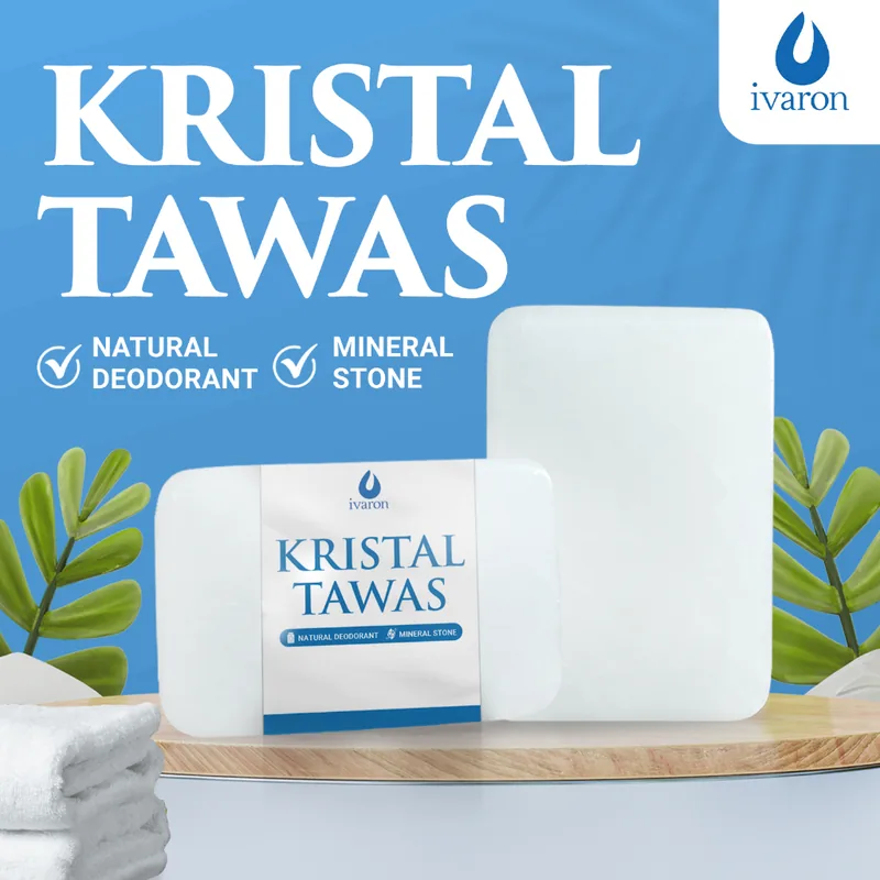 IVARON Batu Tawas Deodorant Tawas Penghilang Bau Badan Ketiak Crystal Mineral Deodoran 100% Alami