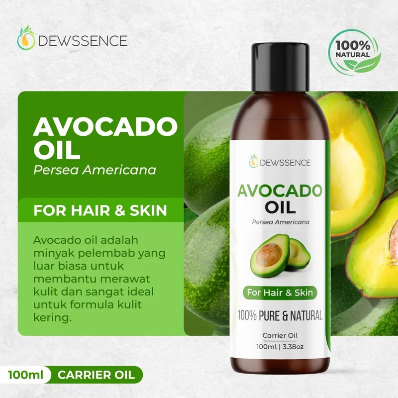 Avocado Oil 100ml Extra Minyak Alpukat Carrier Oil Pure Murni 100% Original