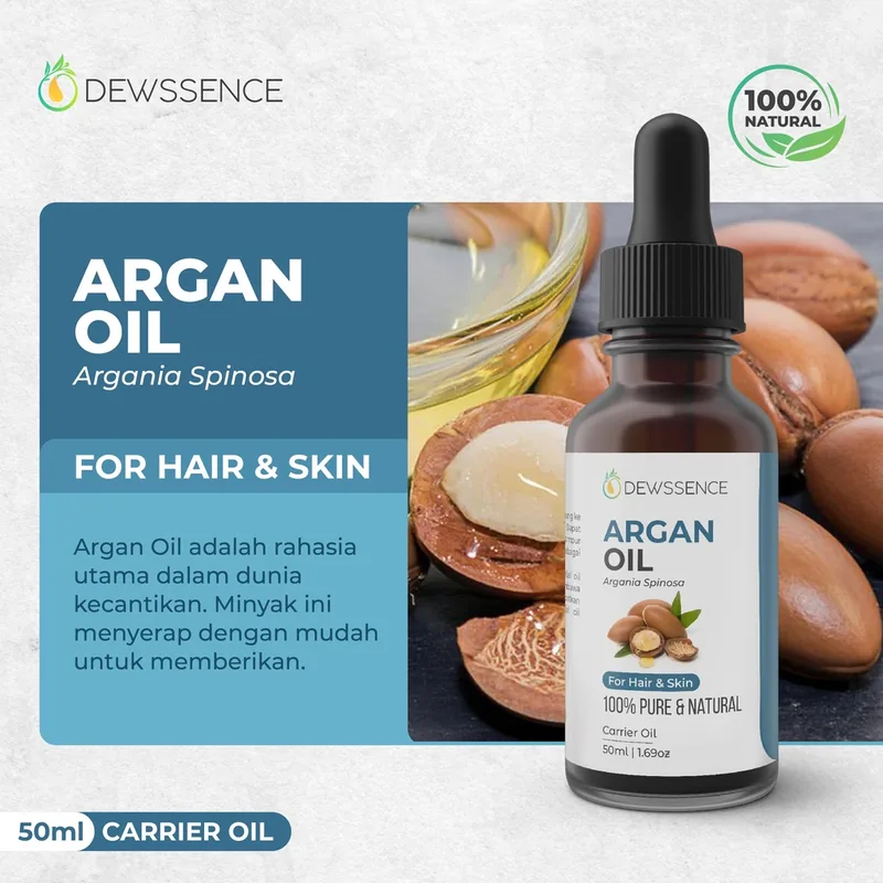 Argan Oil 50ml Organic Argan Oil For Hair And Skin body Minyak Carrier Oil Pure Murni 100%