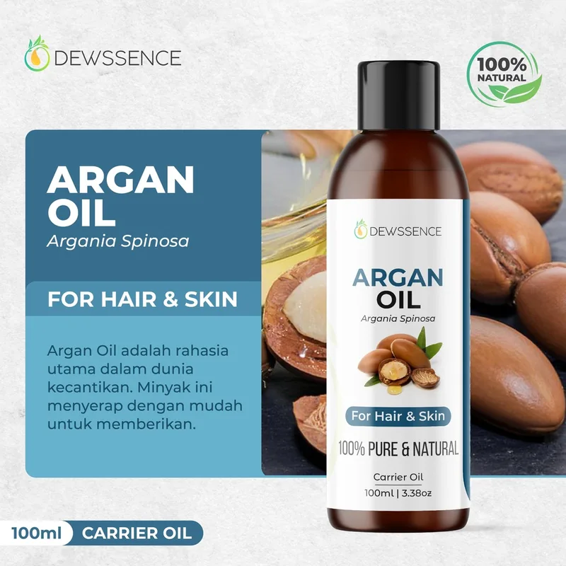 Argan Oil 100ml Organic Argan Oil For Hair And Skin body Minyak Carrier Oil Pure Murni 100%