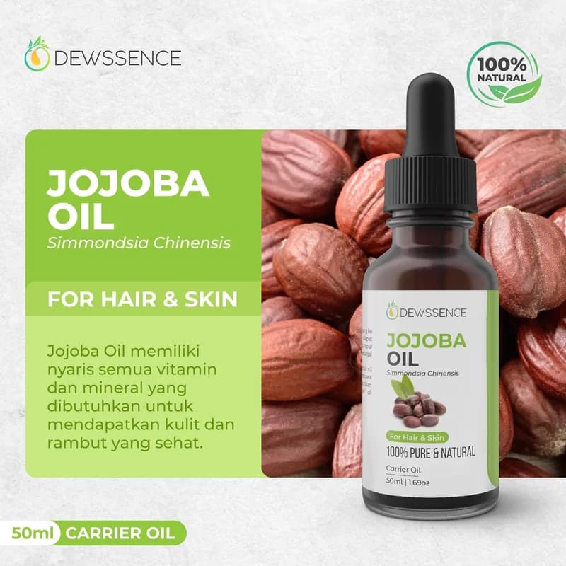 Jojoba Oil 50ml Minyak Biji Jojoba For Hair And Skin body  Minyak Carrier Oil Pure Murni 100%